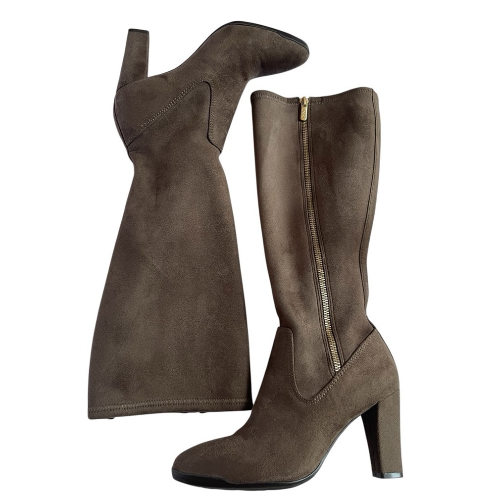 ANNE KLEIN CLASSIC KNEE HIGH MOCHA BOOTS SZ 6.5 M EUC